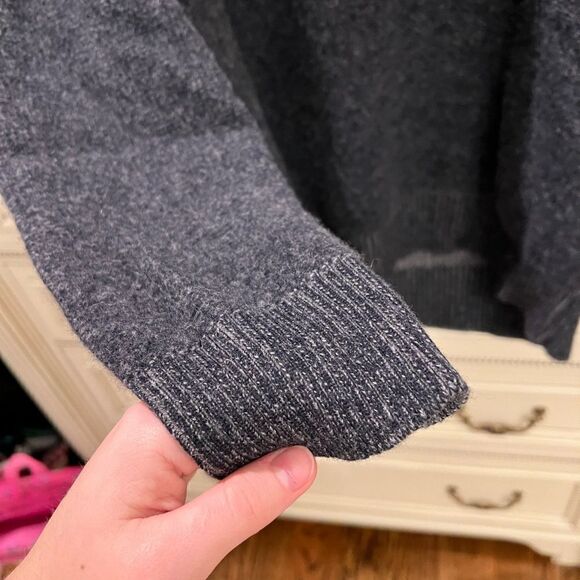 Salvatore Ferragamo blue gray wool cashmere half zip sweater - Picture 4 of 5